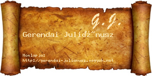 Gerendai Juliánusz névjegykártya